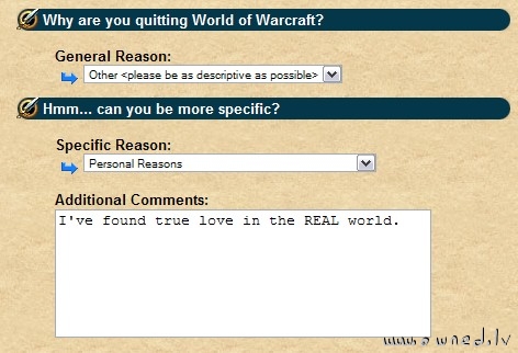 Why are you quitting World of Warcraft ?