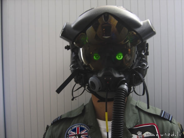 An actual pilots helmet