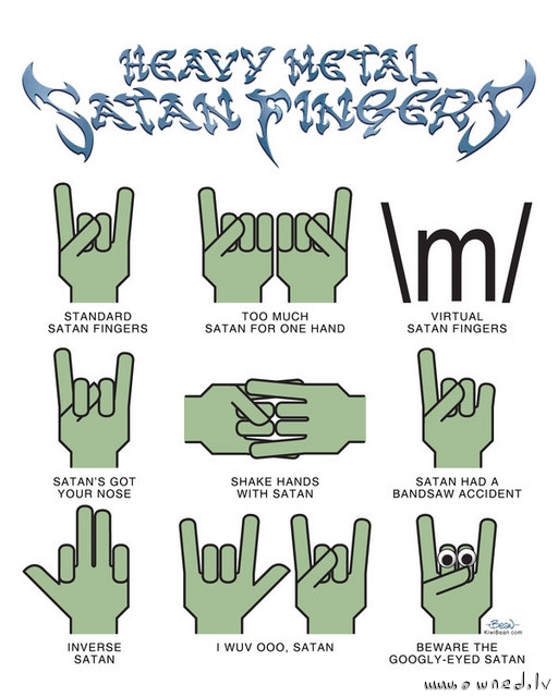 Heavy metal satan fingers