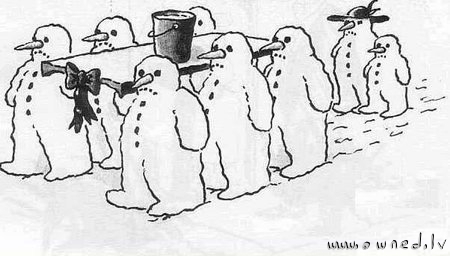 A snowmans funeral