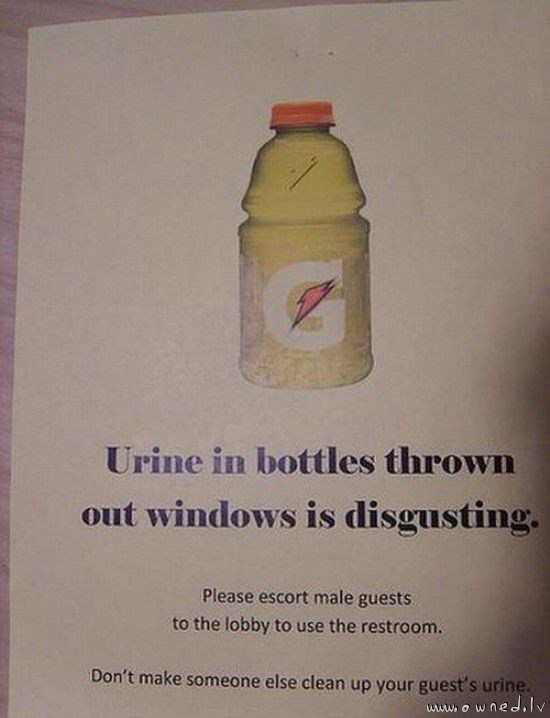Urine in bottles