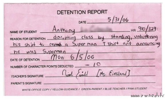 Detention report