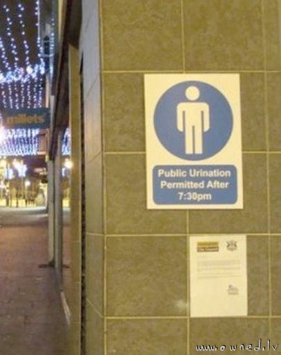 Public urination permitted