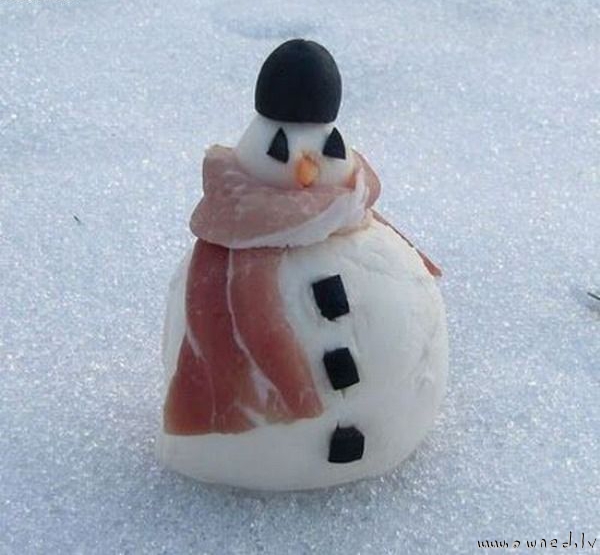 Bacon scarf for snowman