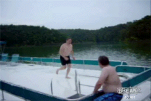 Guy falls from boat