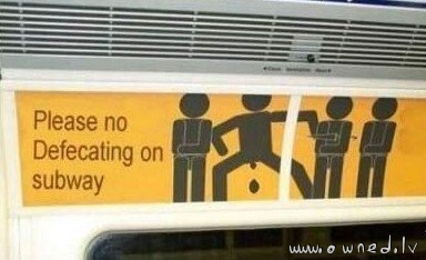 No defecating on subway