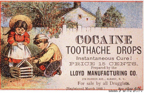 Cocaine toothache drops