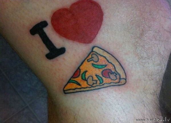 I love pizza tattoo