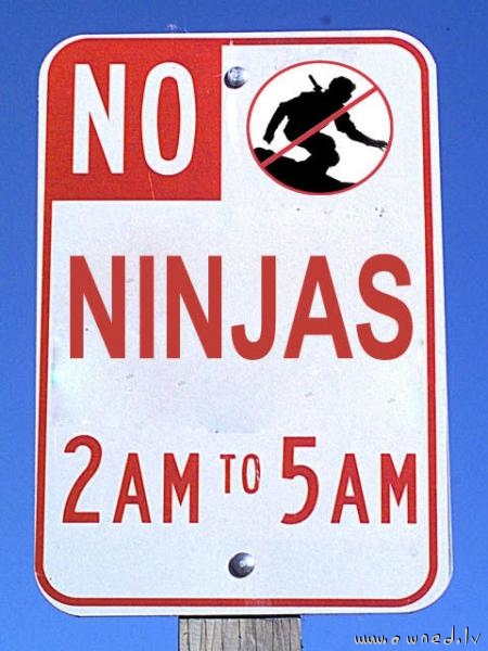 No ninjas 2am to 5am