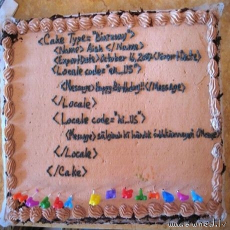 Programmers birthday cake