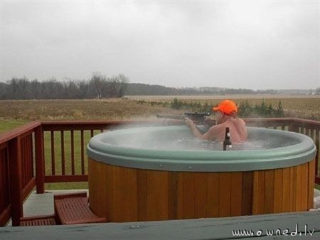 Hunting from jacuzzi