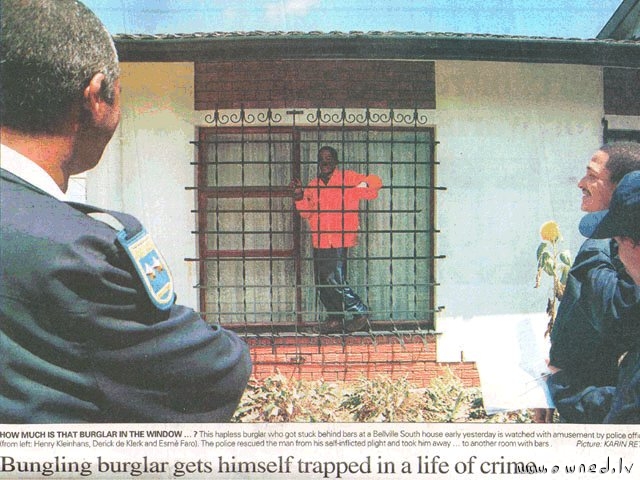 Burglar gets himself trapped