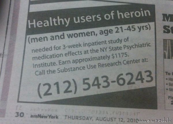 Healthy users of heroin