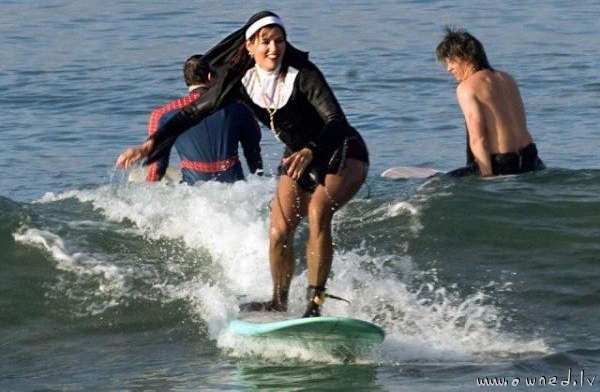Surfing nun