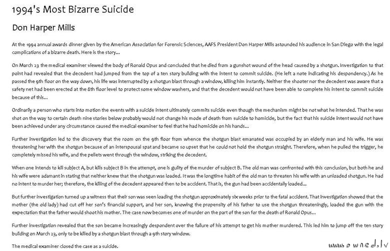 Most bizzare suicide